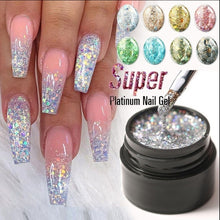 Load image into Gallery viewer, Modelones Platinum Glitter Led Gel Soak Off Nail Gel Lacquer Shiny Sequins Decorations UV Gel Varnish Painting Flowers UV Polish