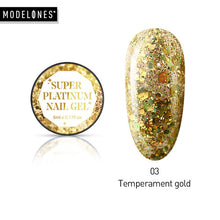 Load image into Gallery viewer, Modelones Platinum Glitter Led Gel Soak Off Nail Gel Lacquer Shiny Sequins Decorations UV Gel Varnish Painting Flowers UV Polish