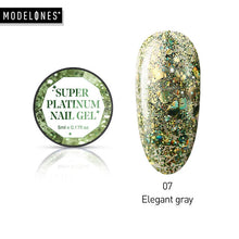 Load image into Gallery viewer, Modelones Platinum Glitter Led Gel Soak Off Nail Gel Lacquer Shiny Sequins Decorations UV Gel Varnish Painting Flowers UV Polish